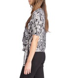 Michael Kors Foil Paisley Wrap Top Bone SM