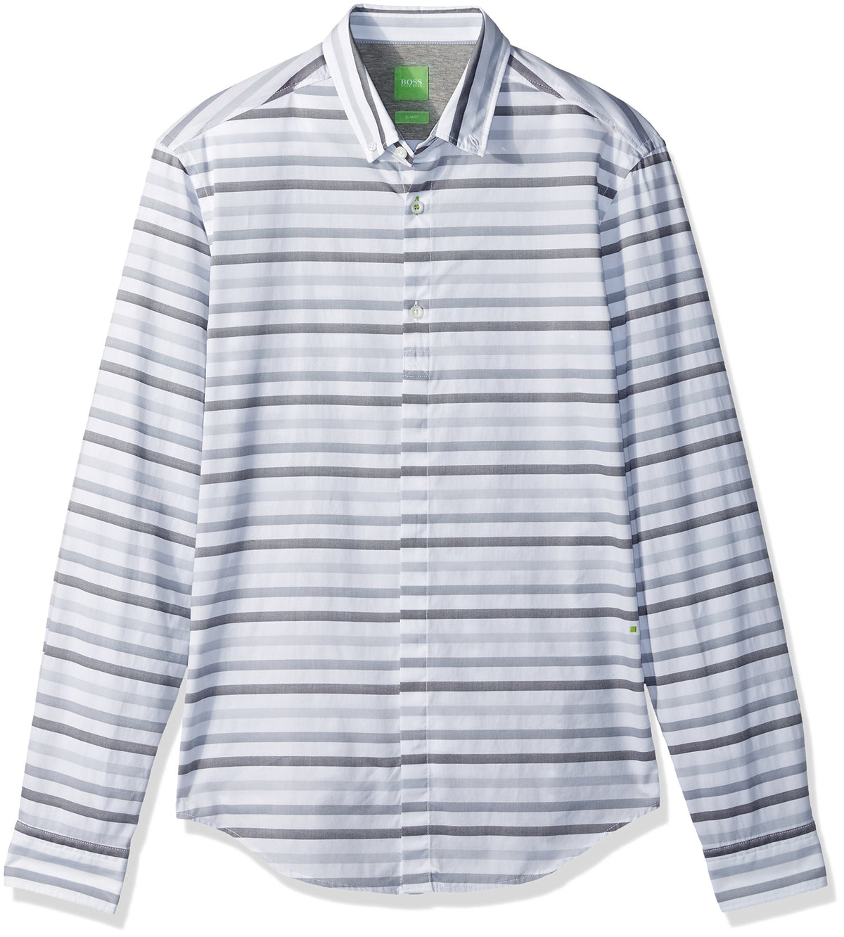 Hugo Boss Men's Green Label Belfiore Slim Fit  Button Down Shirt XL Open Gray