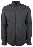 Men's Slim Fit Dot Print Long Sleeves Shirt-DM-Medium Dark Midnight