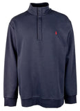 POLO RALPH LAUREN Men's Big & Tall Double-Knit Quarter Snap Pullover Shirt NVY XLT
