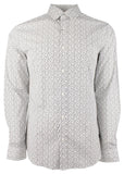 Michael Kors Men's Cotton Blend Slim Fit Long Sleeve Shirt Wht XL