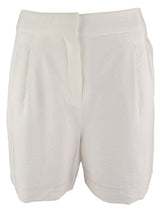 Vince Camuto Women's Plus Size Rumple Twill Mid Rise Pocketed Short Ivory