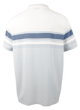 Michael Kors Men's Striped Moisture Wicking Short Sleeved Polo Shirt LT Chambray XXL
