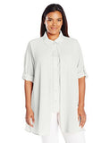 Calvin Klein Women's Plus Size Roll Sleeve Blouse Shirt
