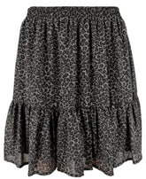 Michael Kors Women's Leopard Print Georgette Ruffled Mini Skirt MGry X-Small