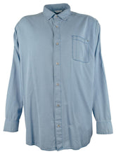 Men's Long Sleeve Tahitian Camp Shirt (Mambo Blue, 4XLT)