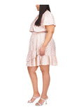 Michael Kors Women's Plus Size Faux Wrap Smocked Waist Dress
