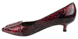 Stuart Weitzman Women's Red Black Snake Printed Leather Pumps 6 B(M) US