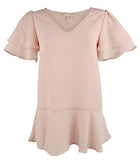 Michael Kors Women's Ruffle Rhinestone Top-RW-XS