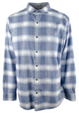 Tommy Bahama Canyon Beach Flannel Men's Long Sleeve Big & Tall Shirt (Lakewater Blue, 3XB)