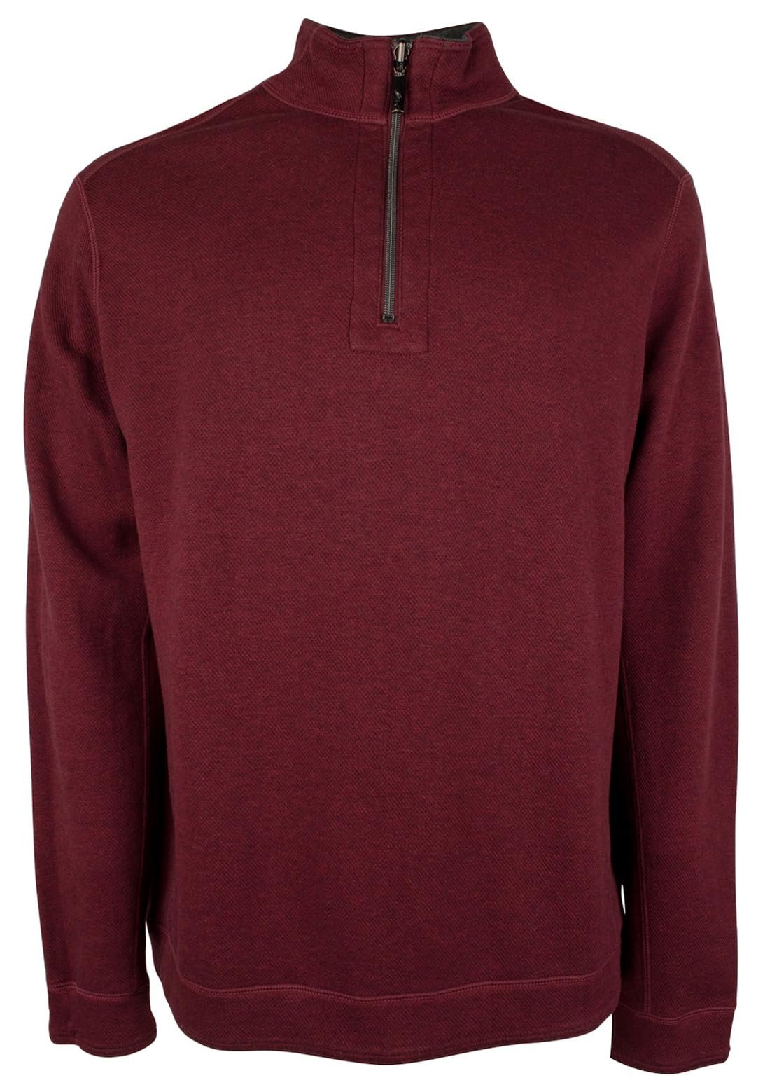 Tommy Bahama Men's Big & Tall Flipshore Half Zip Sweater Black Cherry Heather 2XLT