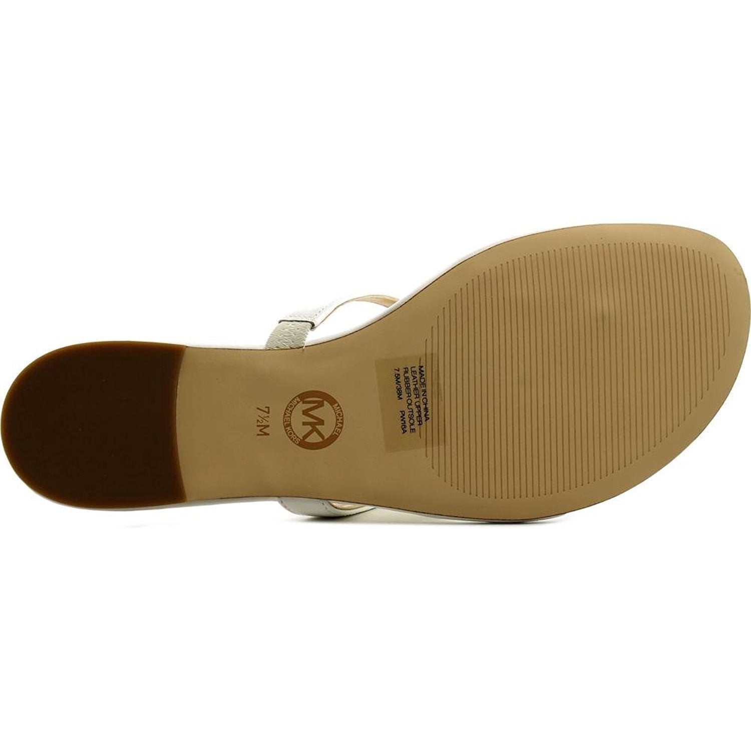 Michael Michael Kors Women's Claudia Flat Sandal Optic White Patent Sandal 6 M Michael Michael Kors Women's Claudia Flat Sandal Optic White Patent Sandal 6 M