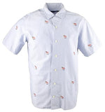 Polo Ralph Lauren Men's Big Tall Classic Fit Flag Oxford Camp Shirt Blu 4XLT