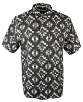 Tommy Bahama Men's Mazatlan Geo IslandZone Technology Camp Shirt BLK Small