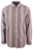 Camisa Tommy Bahama de manga larga Surf Springs Stripe Camp para hombre, color violeta oscuro, talla mediana