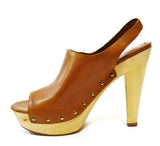 Via Spiga Women's Astro Studded Slingback Platform Heel Shoes Carmel-9.5M