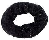 Bufanda infinita de punto con adornos de Lauren Ralph Lauren (talla única, negro/dorado/negro)