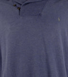 Polo Ralph Lauren Men's Big & Tall Long Sleeve Luxury Jersey Shawl Collar Pullover Shirt 2XLT Navy Heather