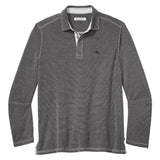 Tommy Bahama Men's Paradise Cove Long-Sleeve Polo Shirt (Coal, 2XLT)