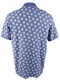 Men's Floral Hibiscus Print Classic Fit Polo Shirt X-Large