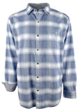 Tommy Bahama Canyon Beach Flannel Men's Long Sleeve Big & Tall Shirt (Lakewater Blue, 3XB)
