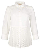 Blusa con ojales y patchwork para mujer de Tory Burch, talla NI 6