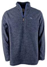 Tommy Bahama Erkek Cloud Peak Yarım Fermuarlı Polar Kazak Ocean Deep Küçük