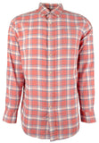 Men's Hemp Blend Headland Bayfront Plaid Sport Shirt MR Large Mineral Red
