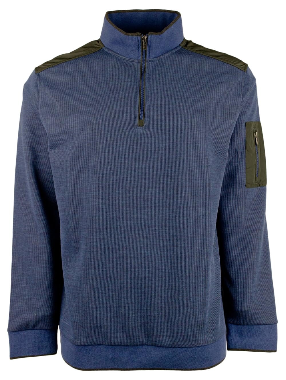 Bugatchi Men's Long Sleeve Quarter Zip Pullover Sweatshirt XL Night Blue