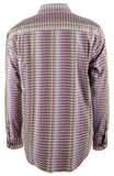 Camisa Tommy Bahama de manga larga Surf Springs Stripe Camp para hombre, color violeta oscuro, talla mediana