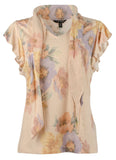 Lauren Ralph Lauren Petite Women's Floral Tie Neck Blouse Top