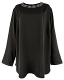 Ralph Lauren Women's Plus Size Beaded Neck Georgette Blouse