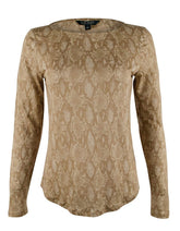 Lauren Ralph Lauren Women's Long Sleeve Snake Print Linen Top TM XS