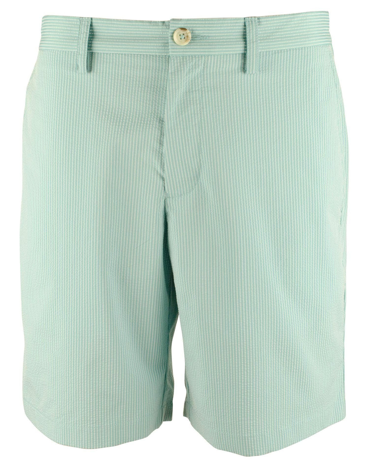 Southern Tide Men's Seersucker Skipjack Flat Front Shorts 30 Aqua Ocean