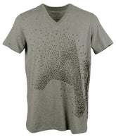 A/X Armani Exchange Men's Cotton V-Neck Pixel Graphic T-Shirt Grey XL