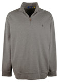 POLO RALPH LAUREN Men's Big & Tall Double-Knit Mesh Quarter-Zip Pullover Gry 4XLT Grey