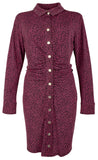 Women's Plus Size Button Front Long Sleeve Dress 2X