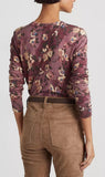 Lauren Ralph Lauren Women's Floral Cotton-Blend Sweater Purple Multi XL