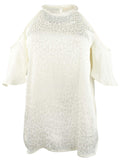 Michael Michael Kors womens Short Cut-out Sleeve Top Blouse