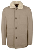 Michael Kors Men's Faux Shearling Collar Wool Blend Jacket