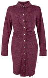 Michael Kors Women's Plus Size Button Front Long Sleeve Dress