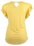 Lauren Ralph Lauren Women's Petite Linen Blend Flutter Sleeve Blouse Top Yellow XS