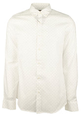 Men's Slim Fit Mini Dots Long Sleeves Shirt-HO-Large