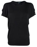 Lauren Ralph Lauren Women's Petite Cutout Button Shoulder Jersey Top