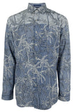 Tommy Bahama Men's Mirror Palms Long Sleeve Button Down Shirts Small Ocean Deep