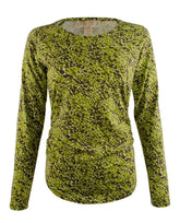 Michael Kors Women's Long Sleeve Shirred Crackle Print Top