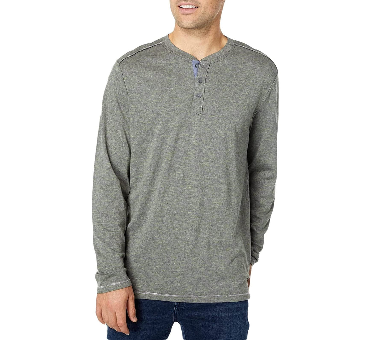Tommy Bahama Men's Oahu Shores Long Sleeve Henley Shirt Cave Small