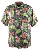 Tommy Bahama Men's Big and Tall Tahitian Tweets Camp Shirt-BLK-3XLB Multi