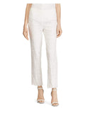 LAUREN RALPH LAUREN Womens Leodir Scalloped Straight Leg Pants White 6
