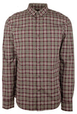 Men's Slim Fit Plaid Print Long Sleeves Shirt-C-Large Cordovan